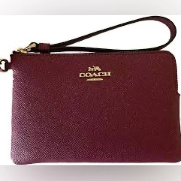 SOLD - Coach Boxed Corner Zip Wristlet (with 2 Detachable Charms) - Picture 2 of 4